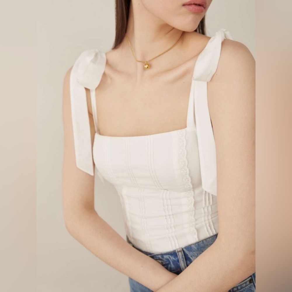 Reformation Adelia Top in White